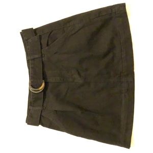 Black Free People Tortoise Shell Belted Skirt